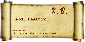 Kandl Beatrix névjegykártya